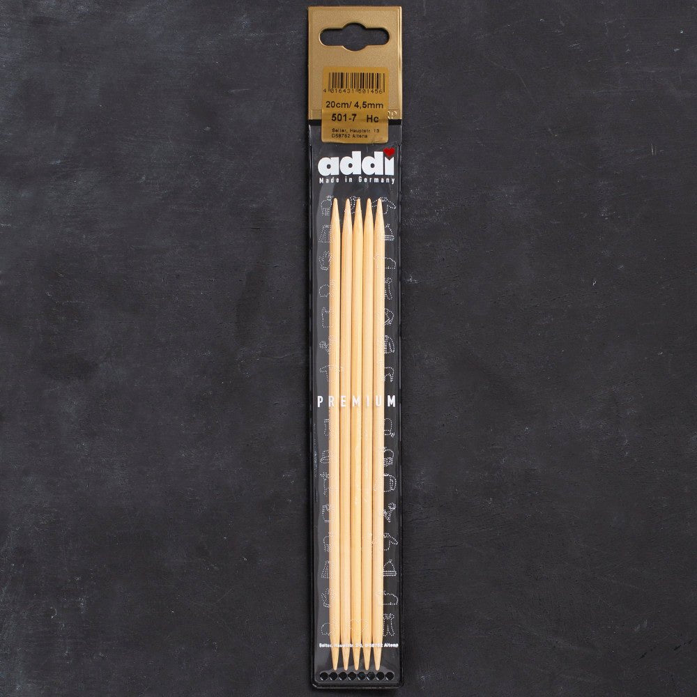 Addi Bambus 4,5mm 20cm Bambu Çorap Şişi - 501-7 - Hobium